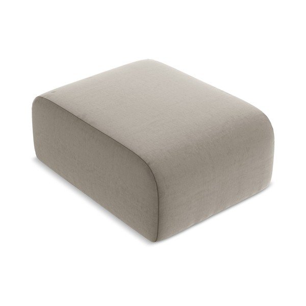 Jasnobrązowy aksamitny podnóżek Lani – Makamii-image-1