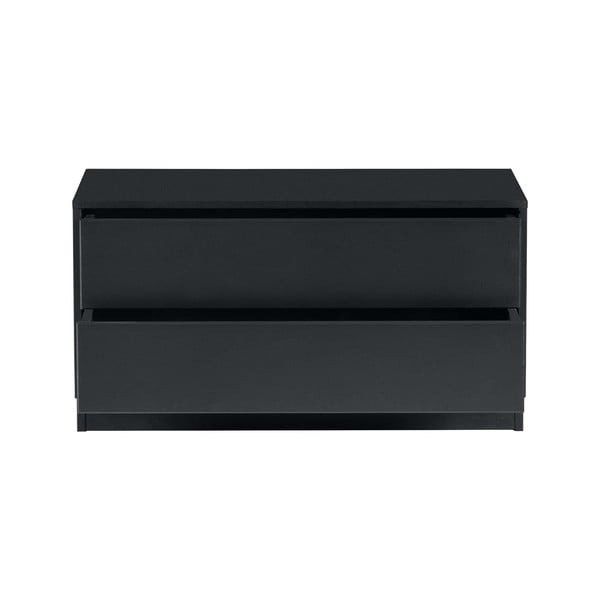 Czarna modułowa szafka pod TV z litego drewna sosnowego 75x40 cm Finca – WOOOD-image-3