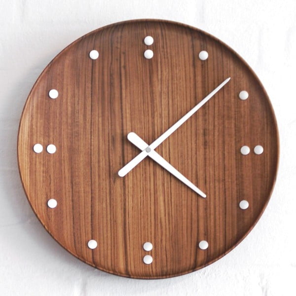 Zegar z drewna tekowego Architectmade FJ