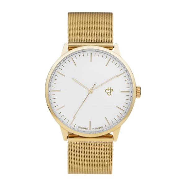 Zegarek w złotej barwie z białym cyferblatem CHPO Nando