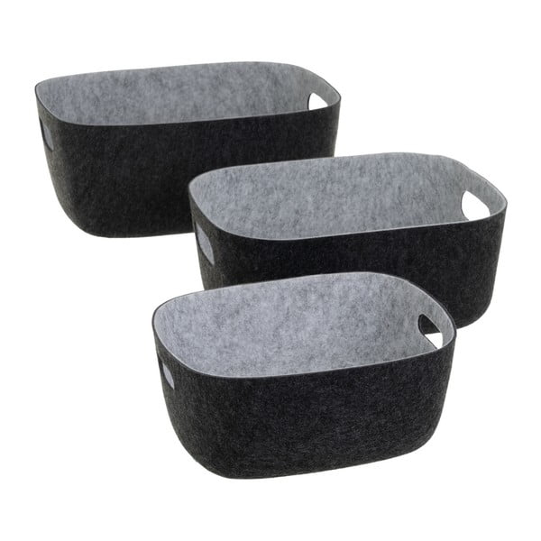 Tekstylne koszyki zestaw 3 szt. 36x28x16 cm – Casa Selección