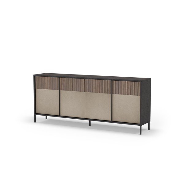 Antracytowo-jasnobrązowa niska komoda 206x86 cm Amalia – Marckeric-image-2