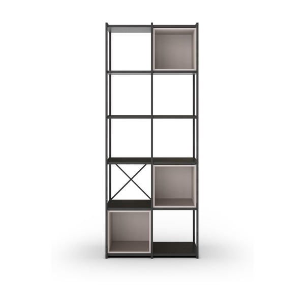 Czarno-kremowy regał 71x179 cm Anya – Marckeric