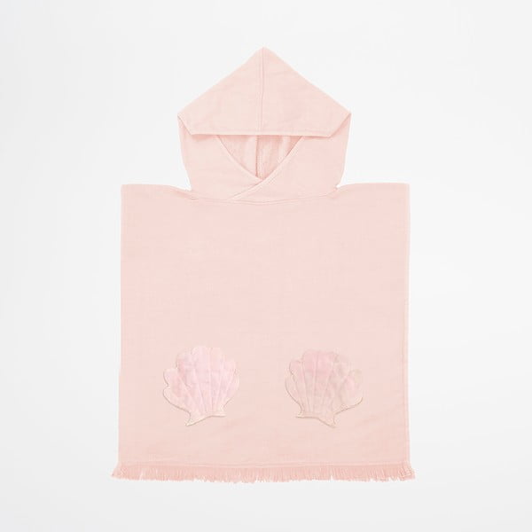 Różowy dziecięcy ręcznik plażowy z kapturem Sunnylife Mermaid, 3-6 lat