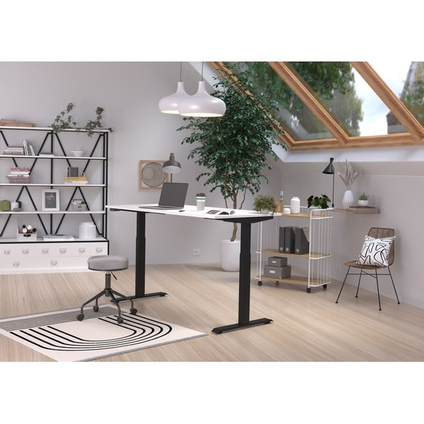 Biurko z elektryczną regulacją wysokości z białym blatem 80x160 cm Jet – Germania-image-1
