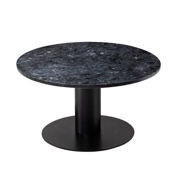 Czarny granitowy stolik z czarną konstrukcją RGE Pepo, ⌀ 85 cm