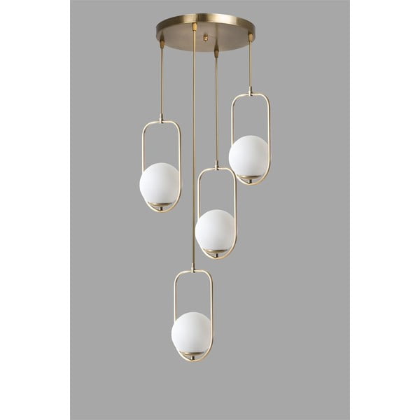 Lampa wisząca w biało-złotym kolorze ze szklanym kloszem ø 30 cm Ahu – Opviq lights-image-2