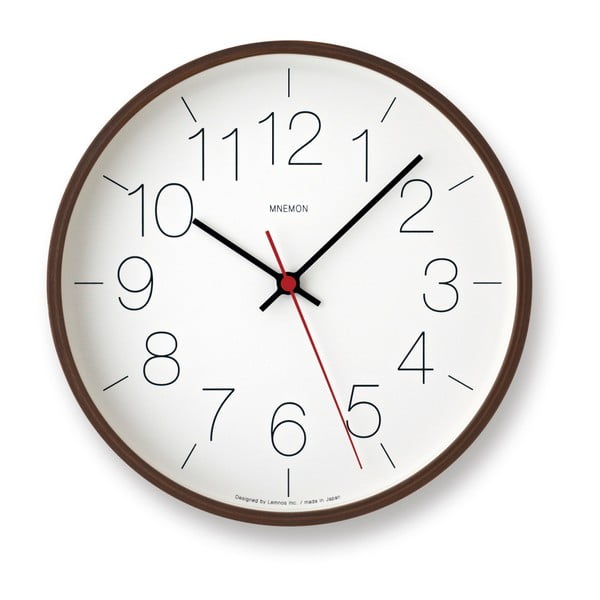 Zegar w ciemnobrązowej ramie Lemnos Clock, ⌀ 25,4 cm