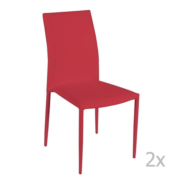 Zestaw 2 czerwonych krzeseł Chris
