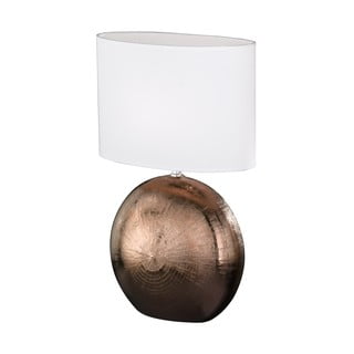 Biało-brązowa lampa stołowa Fischer & Honsel Foro, wys. 53 cm