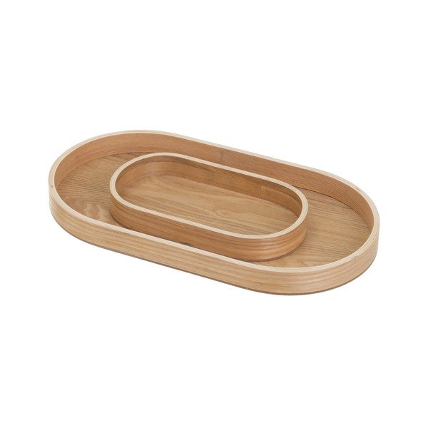 Drewniane tace dekoracyjne zestaw 2 szt. 20x37 cm – Casa Selección-image-2