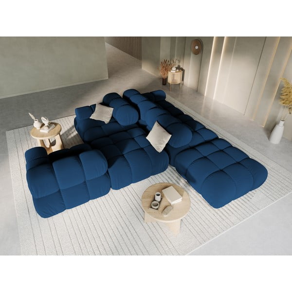 Niebieska aksamitna sofa 282 cm Bellis – Micadoni Home-image-1