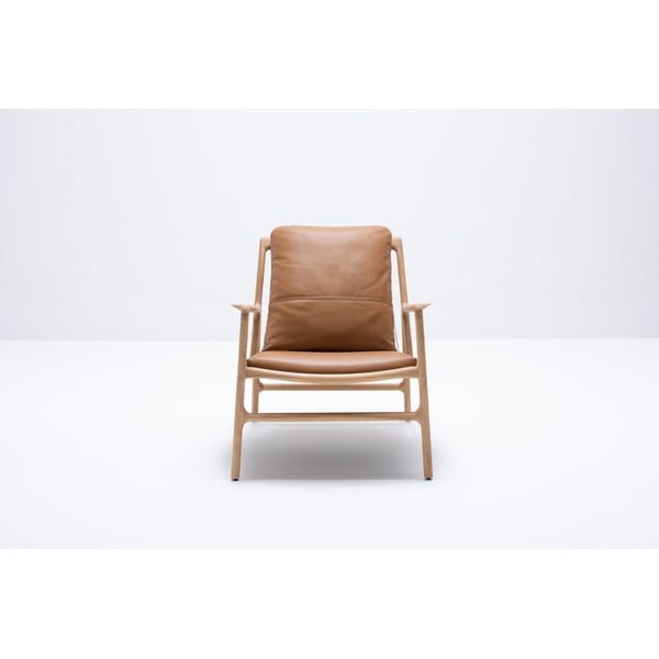 Brązowo-naturalny skórzany fotel Dedo – Gazzda-image-4