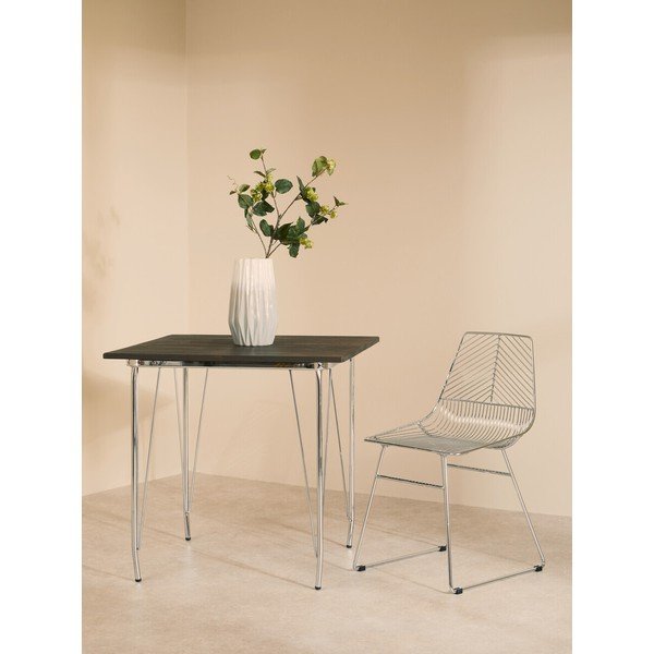 Metalowe krzesło w kolorze srebra District – Premier Housewares-image-3