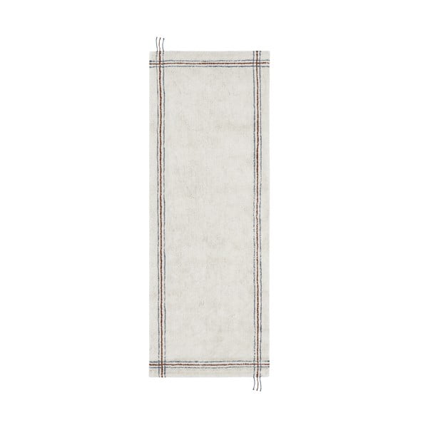 Kremowy bawełniany chodnik tkany ręcznie odpowiedni do prania 80x230 cm Cuisine Natural – Lorena Canals