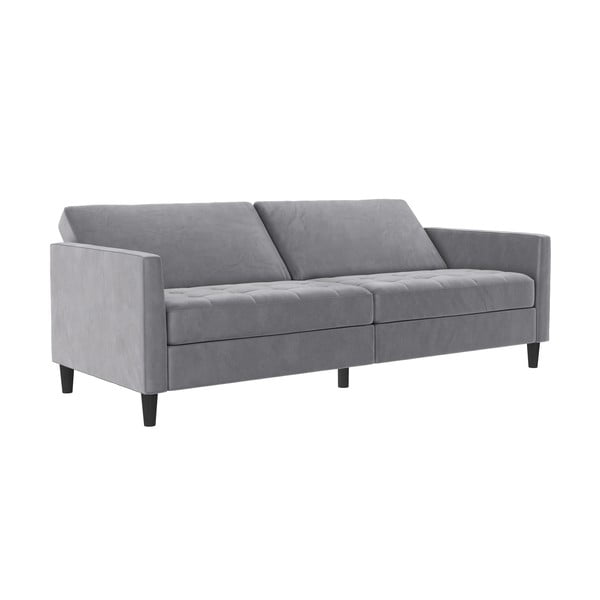 Jasnoszara aksamitna sofa 207 cm Presley – Støraa-image-1