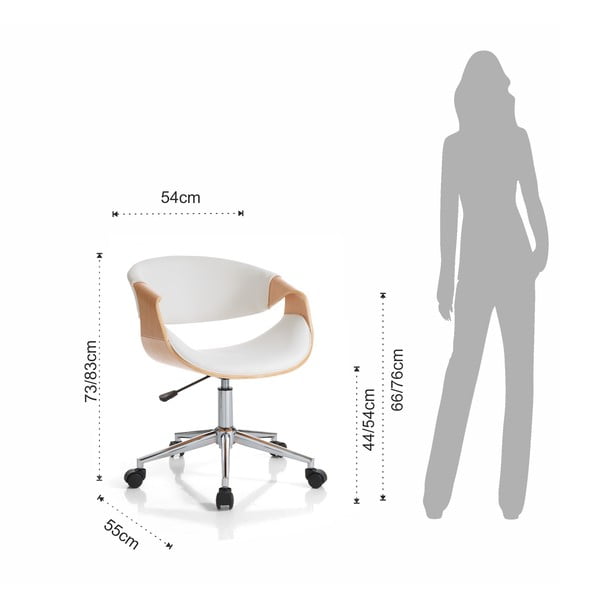 Biało-naturalne krzesło biurowe z imitacji skóry Visby – Tomasucci-image-4