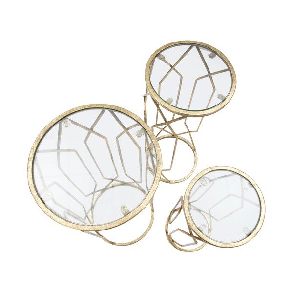 Okrągłe stoliki ze szklanym blatem zestaw 3 szt. ø 32 cm Tunisi – Mauro Ferretti-image-2