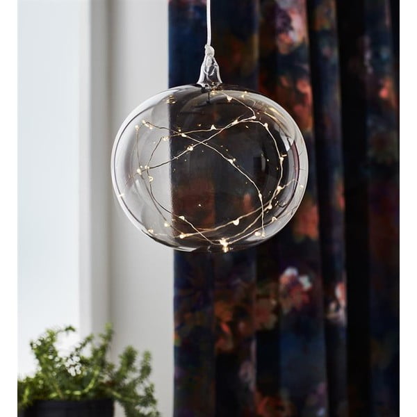 Szara świąteczna wisząca dekoracja świetlna Markslöjd Lina, ø 18 cm