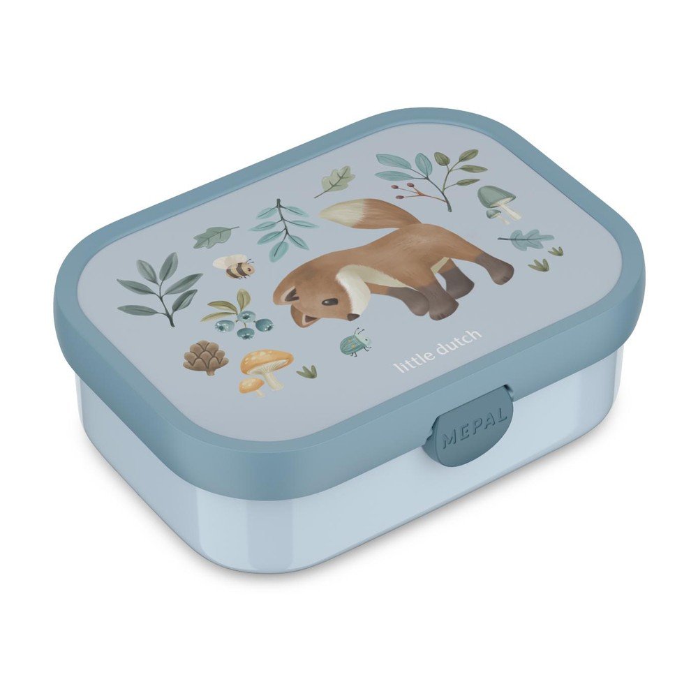 Jasnoniebieski plastikowy pojemnik śniadaniowy dla dzieci Forest Friends by Little Dutch – Mepal