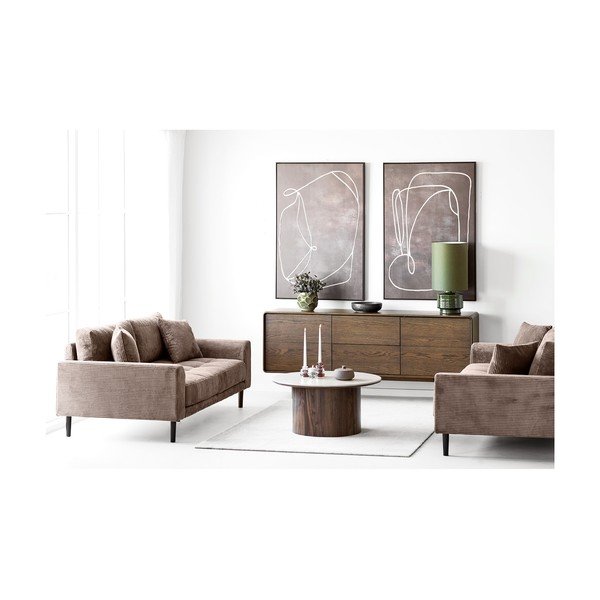 Brązowa sztruksowa sofa 210 cm Lido – House Nordic-image-3