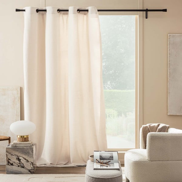 Kremowa zasłona z materiału bouclé 140x260 cm Winona – douceur d'intérieur-image-3
