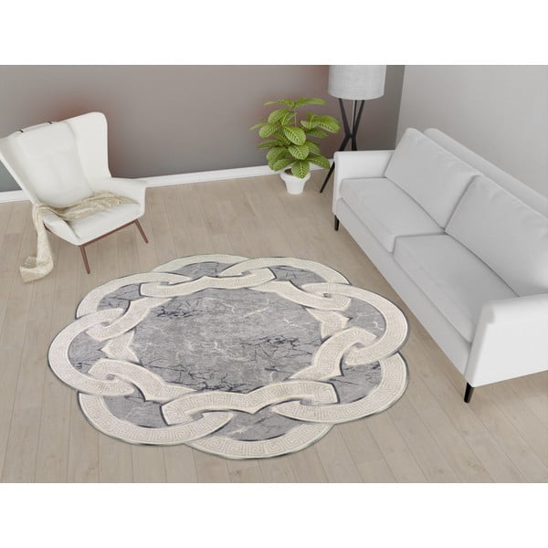 Szary okrągły dywan ø 100 cm – Vitaus-image-1