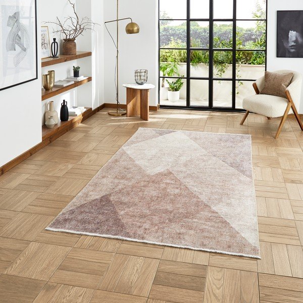 Jasnobrązowy chodnik z mieszanki bawełny odpowiedni do prania 60x170 cm Whisper – Think Rugs-image-1