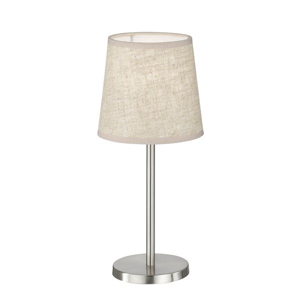 Lampa stołowa w beżowo-srebrnym kolorze z tekstylnym kloszem (wysokość 30 cm) Eve – Fischer & Honsel