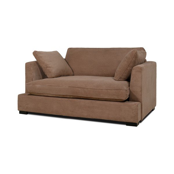 Jasnobrązowa sztruksowa sofa 132 cm Mobby – Scandic-image-2