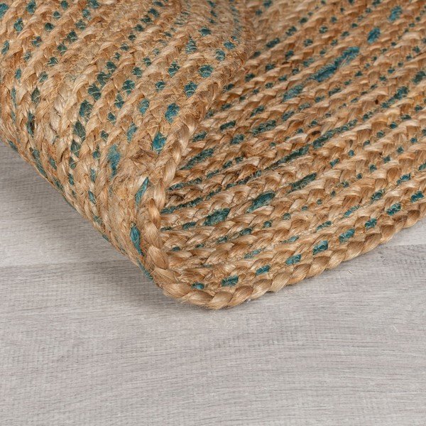 Niebieski/naturalny okrągły dywan z juty ø 133 cm Capri – Flair Rugs-image-3