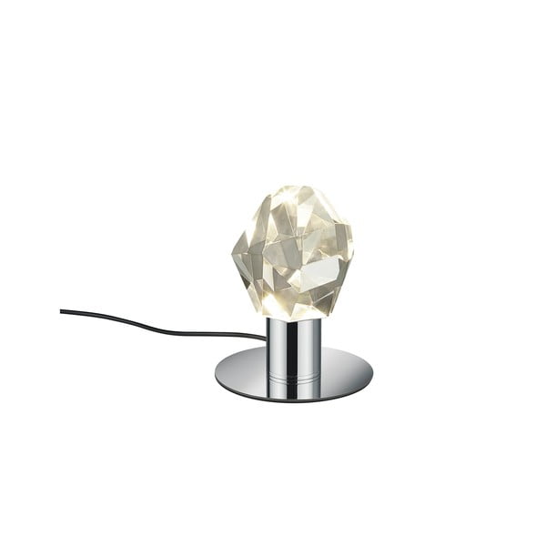 Lampa stołowa LED w kolorze srebra ze szklanym kloszem (wysokość 17 cm) Verano – Trio Select