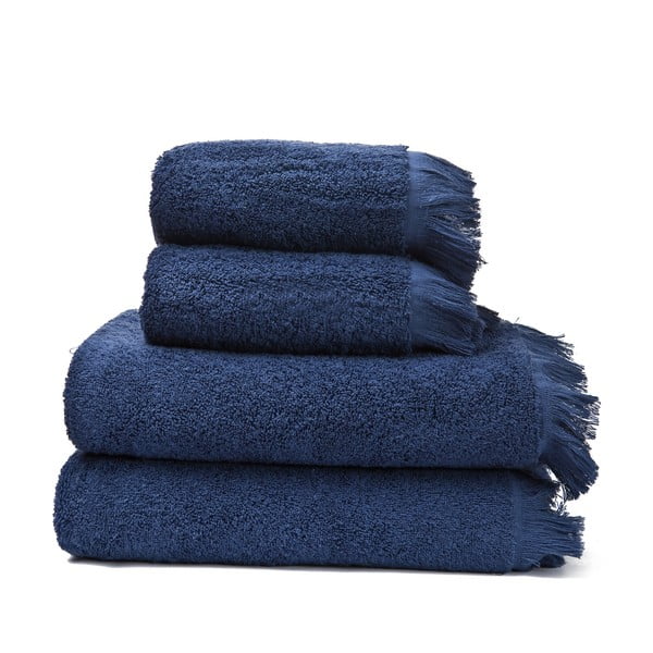 Zestaw 4 niebieskich ręczników bawełnianych Casa Di Bassi Bath