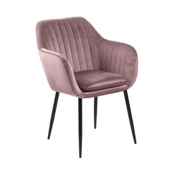 Różowe krzesło z metalowymi nogami Bonami Essentials Emilia
