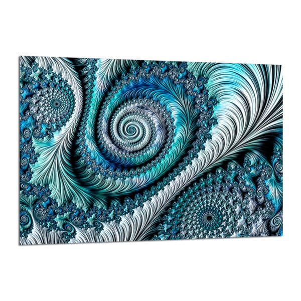 Obraz Styler Glasspik Fractal Blue, 80x120 cm