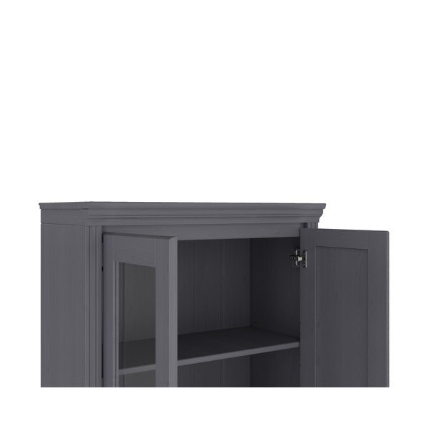 Szara witryna z litego drewna sosnowego 74x118x35 cm Anita – Støraa-image-3