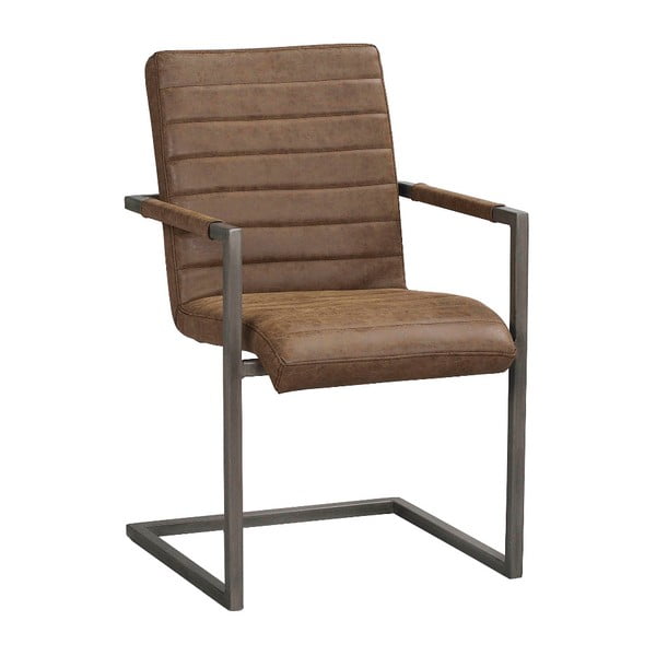 Brązowe krzesło z czarnymi metalowymi nogami Rowico Clive