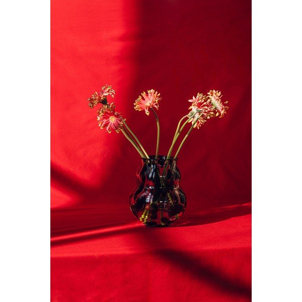 Ciemnobrązowy szklany ręcznie wykonany wazon (wysokość 22 cm) Dam – noo.ma-image-2