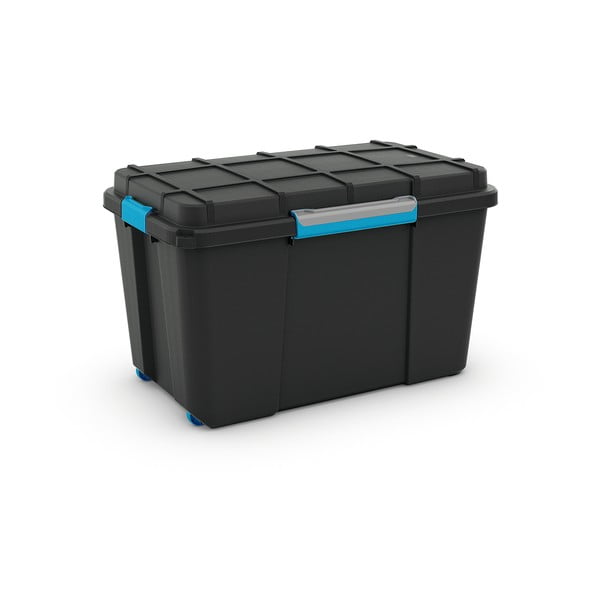 Czarny plastikowy pojemnik z pokrywką 73,5x44,5x46 cm Scuba Box – KIS