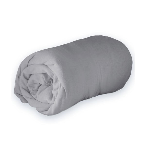 Jasnoszare dżerzejowe prześcieradło z gumką 90x190 cm Jersy – douceur d'intérieur-image-3