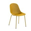 Żółte metalowe krzesło ogrodowe Quinby – Kave Home