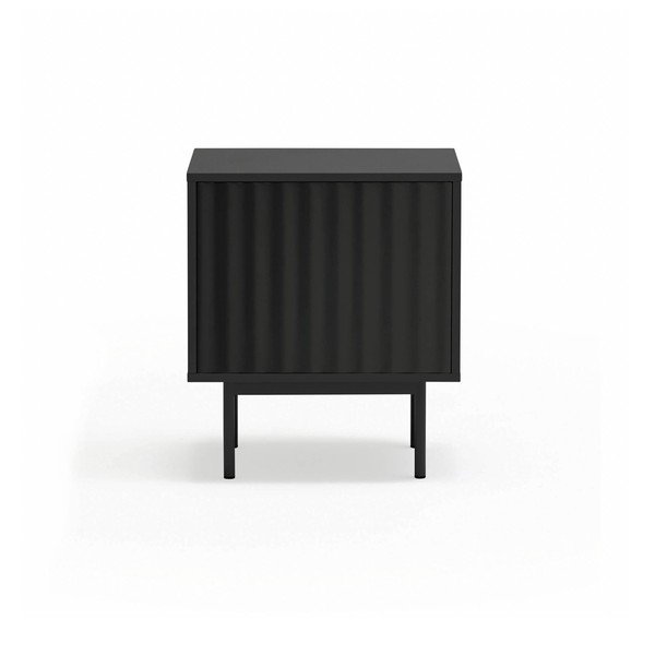 Czarna szafka nocna z matowym wykończeniem Sierra – Teulat