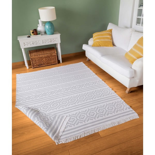 Szaro-biały bawełniany dywan Oyo home Duo, 80 x 150 cm-image-2