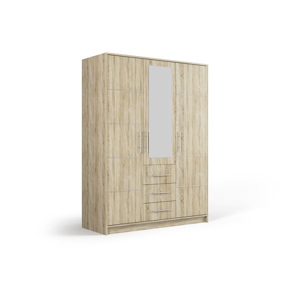 Szafa w dekorze dębu z lustrem 147x200 cm Derry – Cosmopolitan Design-image-2