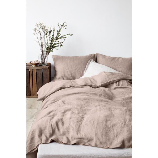 Jasnobrązowa lniana poszewka na poduszkę Linen Tales, 70x90 cm-image-1