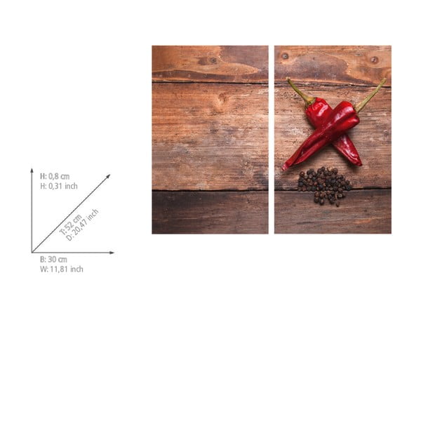 Płyty ochronne na kuchenkę ze szkła hartowanego zestaw 2 szt.  52x30 cm Pepper – Allstar-image-2