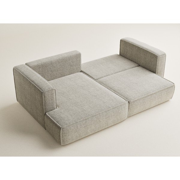 Beżowy rozkładany/ze schowkiem narożnik z tkaniny szenilowej (lewostronny/z szezlongiem) Velto – Maison de Rêve-image-3