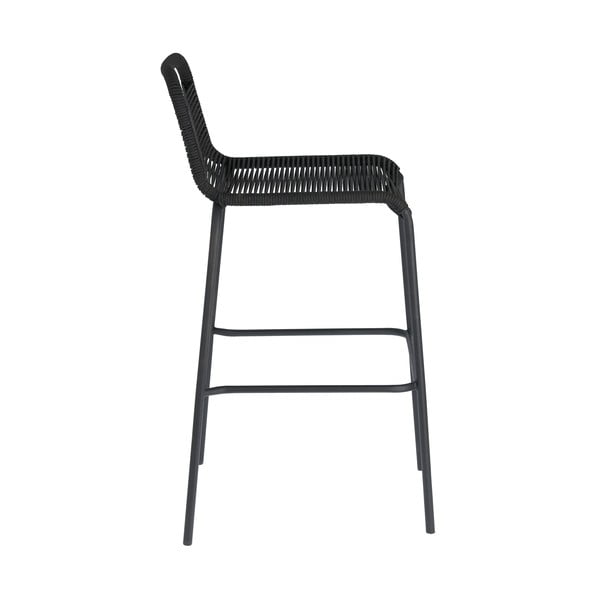 Czarny hoker ze stalową konstrukcją Kave Home Glenville, wys. 74 cm-image-2