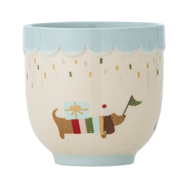 Niebiesko-kremowy kamionkowy kubek dla dzieci 150 ml Celebrate – Bloomingville Mini-image-3