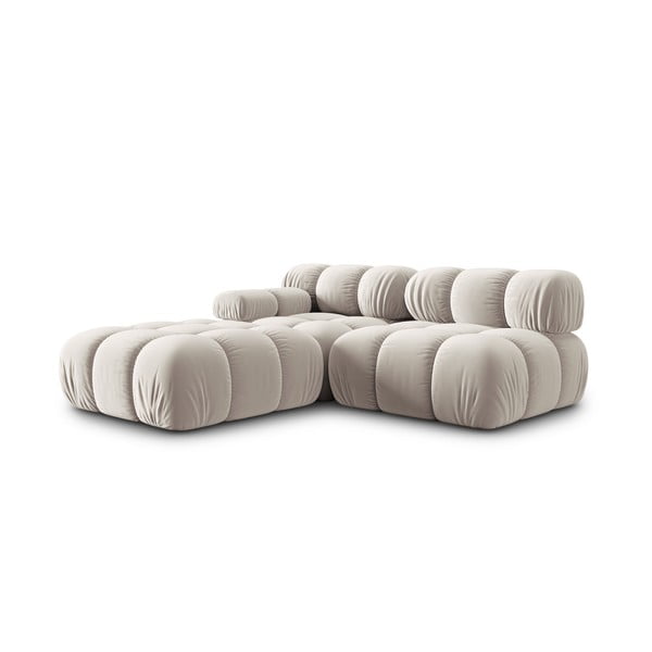 Beżowa aksamitna sofa modułowa 282 cm Bellis – Micadoni -image-4